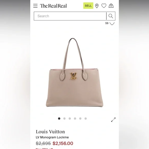 Louis Vuitton Lock Me Shopper Tote Work Bag Gold Cream - Picture 15 of 16